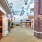 a long hallway with brick walls