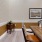 a room with a table and chairs