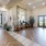 a large room with a wood floor